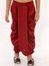 Vastramay Boy's Maroon Silk Blend Solid Dhoti