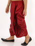 Vastramay Boy's Maroon Silk Blend Solid Dhoti