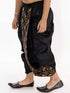 Vastramay Boy's Black Silk Blend Embroidered Dhoti
