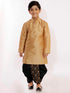 Vastramay Boy's Black Silk Blend Embroidered Dhoti