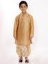 Vastramay Boy's Golden Silk Blend Embroidered Dhoti