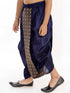 Vastramay Boy's Navy Blue Silk Blend Embroidered Dhoti