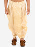 Vastramay Boy's Gold Silk Blend Embroidered Dhoti