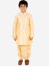 Vastramay Boy's Gold Silk Blend Embroidered Dhoti