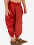 Vastramay Boy's Maroon Silk Blend Embroidered Dhoti