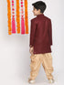 Vastramay Boy's Maroon And Rose Gold Indowestern Set
