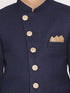 Vastramay Boy's Navy Blue And Rose Gold Indowestern Set