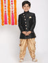 Vastramay Boy's Black And Rose Gold Indowestern Set