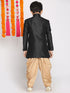 Vastramay Boy's Black And Rose Gold Indowestern Set