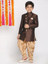 Vastramay Boys Coffee And Rose Gold Indowestern Set