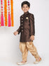 Vastramay Boys Coffee And Rose Gold Indowestern Set