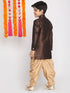 Vastramay Boys Coffee And Rose Gold Indowestern Set