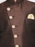 Vastramay Boys Coffee And Rose Gold Indowestern Set