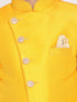 Vastramay Boy's Mustard And Rose Gold Indowestern Set