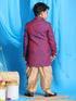 Vastramay Boys Purple And Rose Gold Indowestern Set