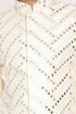 VASTRAMAY Cream Mirror Work Indo Western Baap Beta Set