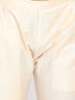 Vastramay Boys Cream-Colored Mirror Work Embellished Slim Fit Sherwani Set