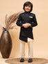 Vastramay Boys' Black Indo-western Set