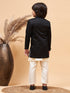 Vastramay Boys' Black Indo-western Set