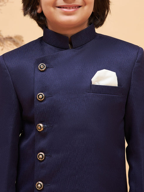 Vastramay Boys' Blue Indo-western Set