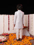 Vastramay Boys' Purple Jacquard Sherwani Set