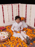 Vastramay Boys' Purple Jacquard Sherwani Set