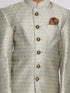 Vastramay Boys Grey Indo Western Jacquard Sherwani and Dhoti Pant Set