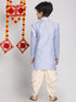Vastramay Boys Lavender Indo Western Jacquard Sherwani and Dhoti Pant Set