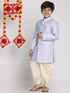 Vastramay Boys Lavender Indo Western Jacquard Sherwani and Dhoti Pant Set