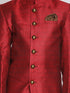 Vastramay Boys Maroon Indo Western Jacquard Sherwani and Dhoti Pant Set