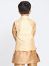 Vastramay Boys Gold Silk Blend Nehru Jacket