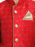 Vastramay Boys Maroon Woven Design Nehru Jacket