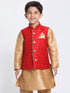 Vastramay Boys Maroon Woven Design Nehru Jacket