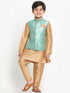 Vastramay Boys Green Silk Blend Jacket