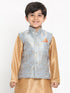 Vastramay Boys' Grey Silk Blend Jacket