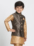 Vastramay Silk Blend Black and Gold Baap Beta Ethnic Jacket