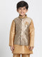 Vastramay Boys' Gold Cotton Silk Blend Nehru Jacket