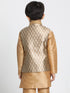 Vastramay Silk Blend Gold Baap Beta Ethnic Jacket