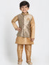 Vastramay Boys' Gold Cotton Silk Blend Nehru Jacket