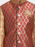 Vastramay Boys' Maroon Cotton Silk Blend Nehru Jacket
