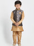 Vastramay Boys' Deep Blue Cotton Silk Blend Nehru Jacket