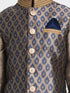 Vastramay Boys' Gold Cotton Silk Blend Ethnic Jacket, Kurta and Dhoti Pant Set