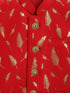 Vastramay Red And Gold Scuba Foil Print Nehru Jacket