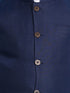 Vastramay Boy's Navy Blue Solid Nehru Jacket With White Kurta Pyjama set