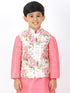 Vastramay Boys Multicolor-Base-Cream Nehru Jacket