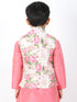 Vastramay Boys Multicolor-Base-Cream Nehru Jacket