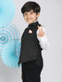 Vastramay Black Cotton Blend Twill Nehru Jacket
