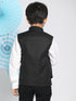 Vastramay Black Cotton Blend Twill Nehru Jacket