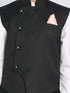 Vastramay Black Cotton Blend Twill Nehru Jacket