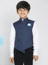 JBN Creation Boy's Blue Cotton Blend Twill Nehru Jacket